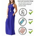 thumbnail image 4 of Aiyino Women's Sleeveless/Long Sleeve Plain Maxi Dresses Casual Long Dresses with Pockets, 4 of 7