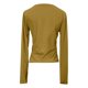 thumbnail image 3 of MHFRRA Camiseta Básica de Punto Acanalado para Mujer, Cuello Cuadrado, Manga Larga, Moda de Otoño, Informal, Elástica, Cómoda, para Niñas y Adolescentes Oro, 3 of 4