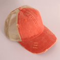 thumbnail image 1 of Vintage Ponytail Baseball Cap Women Adjustable Snapback Hat Mesh Distressed Summer Cap Woman Sunhat orange Adjustable, 1 of 6