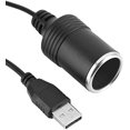 thumbnail image 2 of Convertidor de enchufe de encendedor de cigarrillos USB A macho de 3 m a hembra de 12 V, convertidor de potencia de puerto USB para cámara de tablero GPS, 2 of 5