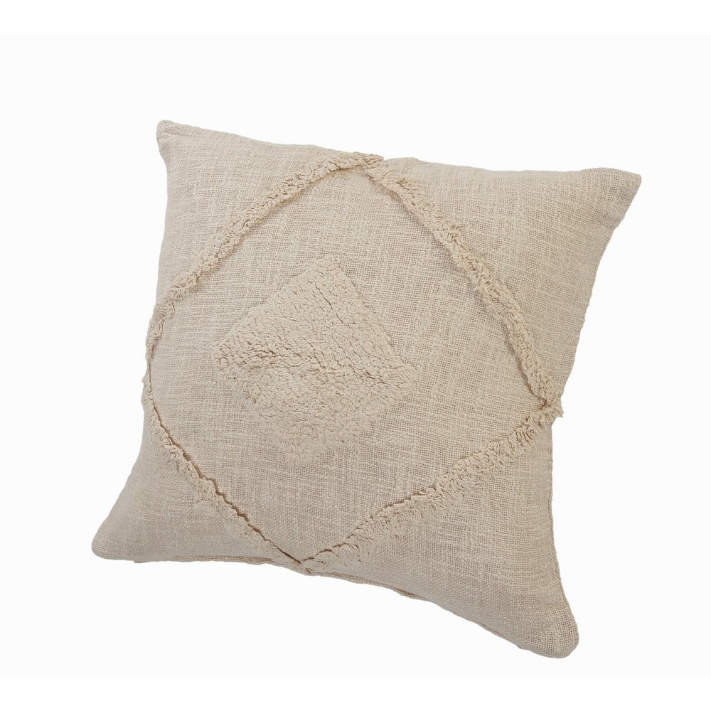 Ox Bay 20" x 20" Hand-Woven Birch Diamond Organic Cotton Pillow Cover