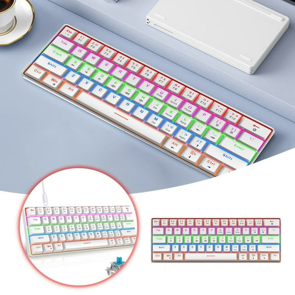 WIFKLSIIPG Product Title: 60% RGB Mechanical Gaming Keyboard Mini 61 Keys with Blue Switches Compact Keyboard for PC/ Gamers and Typists