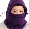 thumbnail image 1 of 3-12 Years Kids Hat Contrast Color Adjustable Boys Girls Solid Drawstring Cap Scarf for Outdoor, 1 of 10