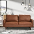 thumbnail image 2 of HomeStock Modern Motifs Stylish Modern Comfortable Couch for Living Room & Office Seating-Color:Brown,Size:Leather Sofa, 2 of 5