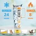 thumbnail image 3 of Funny Cat 40oz Tumbler with Lid and Straw,Life Is Better With Cats Insulated Cup Gifts, Cat Lover Water Bottle Gifts for Women Men (1PC), 3 of 6