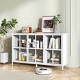 thumbnail image 5 of DKYNDSYN Metal Sideboard Buffet Cabinet with Glass Doors, Heavy Duty Coffee Bar Cabinet with Storage and Adjustable Feet, Modern Accent Credenza for Kitchen Living Room Dining Room Hallway, White, 5 of 6