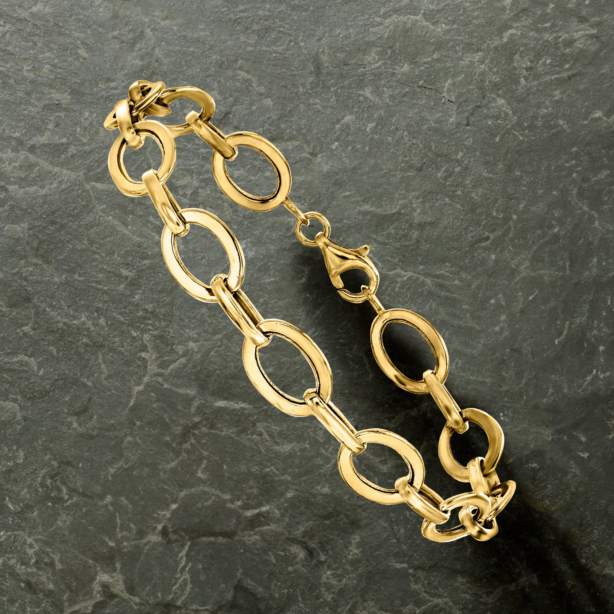 Ross-Simons Italian 14kt Yellow Gold Oval Paper Clip Link Bracelet