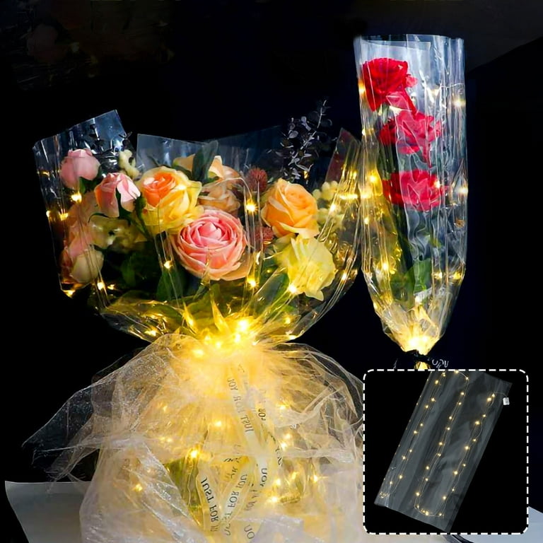WEPRO Flower Wrapping Paper Bouquet Valentine's Day Gift Luminous Wrapping  Paper 