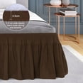 thumbnail image 4 of Unique Bargains 16" Drop Elastic Ruffles Brushed Bed Skirt Full Brown, 4 of 8
