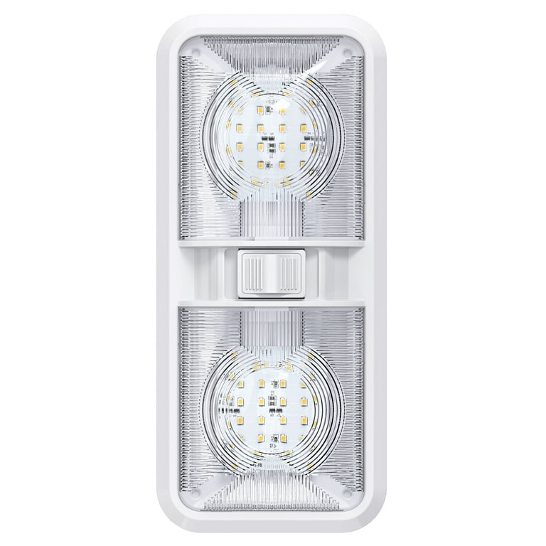 Leisure LED RV LED Ceiling Double Dome Light Fixture with ON/OFF