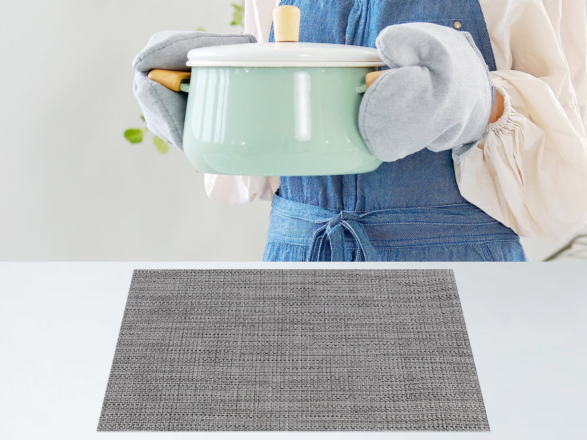 Unique Bargains Set of 6 Polyvinyl Chloride Solid Placemats Brown 18*12in