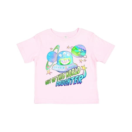 

Inktastic Out of This World Daughter Cute Alien in Outer Space Gift Toddler Toddler Girl T-Shirt