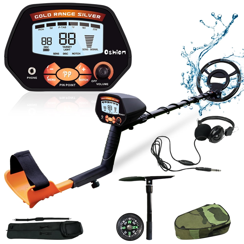 Viewee Lightweight Metal Detector with Waterproof Search Coil and LCD Display Suitable for Junior and Beginner with Shovel as Family Leisure