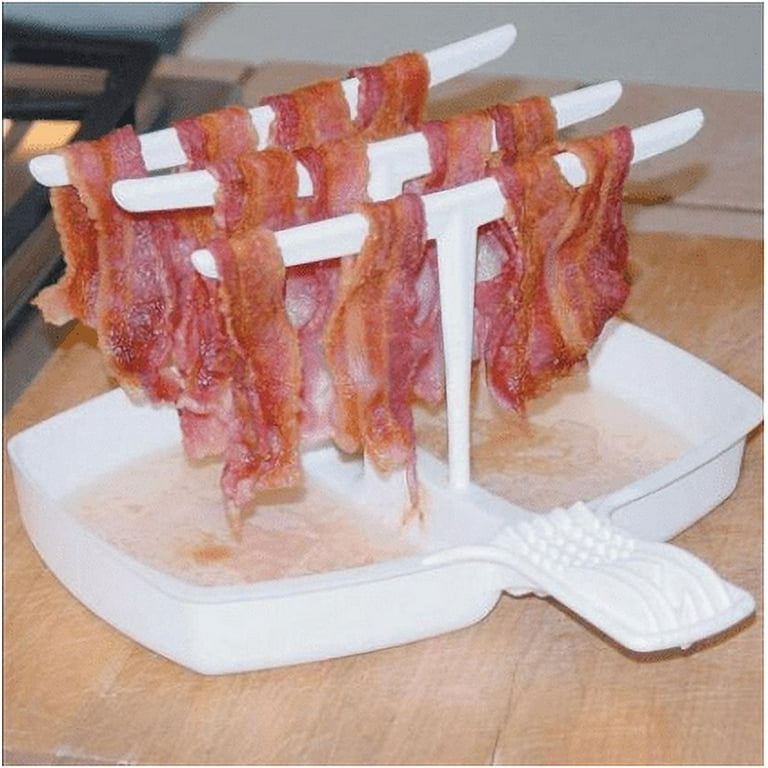 Outgeek Kitchen Microwave Meal Bacon Vertical Hanger Cooker Tray Cookware  Bar Kitchenware Rack Home Kitchen Gadgets