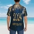 thumbnail image 4 of Kll Men'S Hawaiian Shirt Short Sleeve Button Down Beach Shirts-Happy New Year 2024, 4 of 7