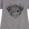 thumbnail image 3 of Instant Message - Highland Cow Flower Crown - Toddler And Youth Girls Fleece Dress, 3 of 6