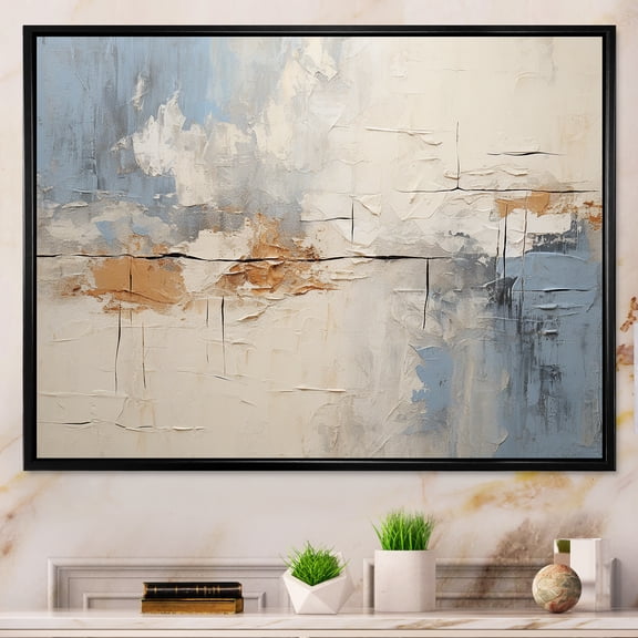 Designart "Serene Art Of Modern Scandinavian In Minimalism I" Modern Scandinavian Floater Framed Wall Art Prints