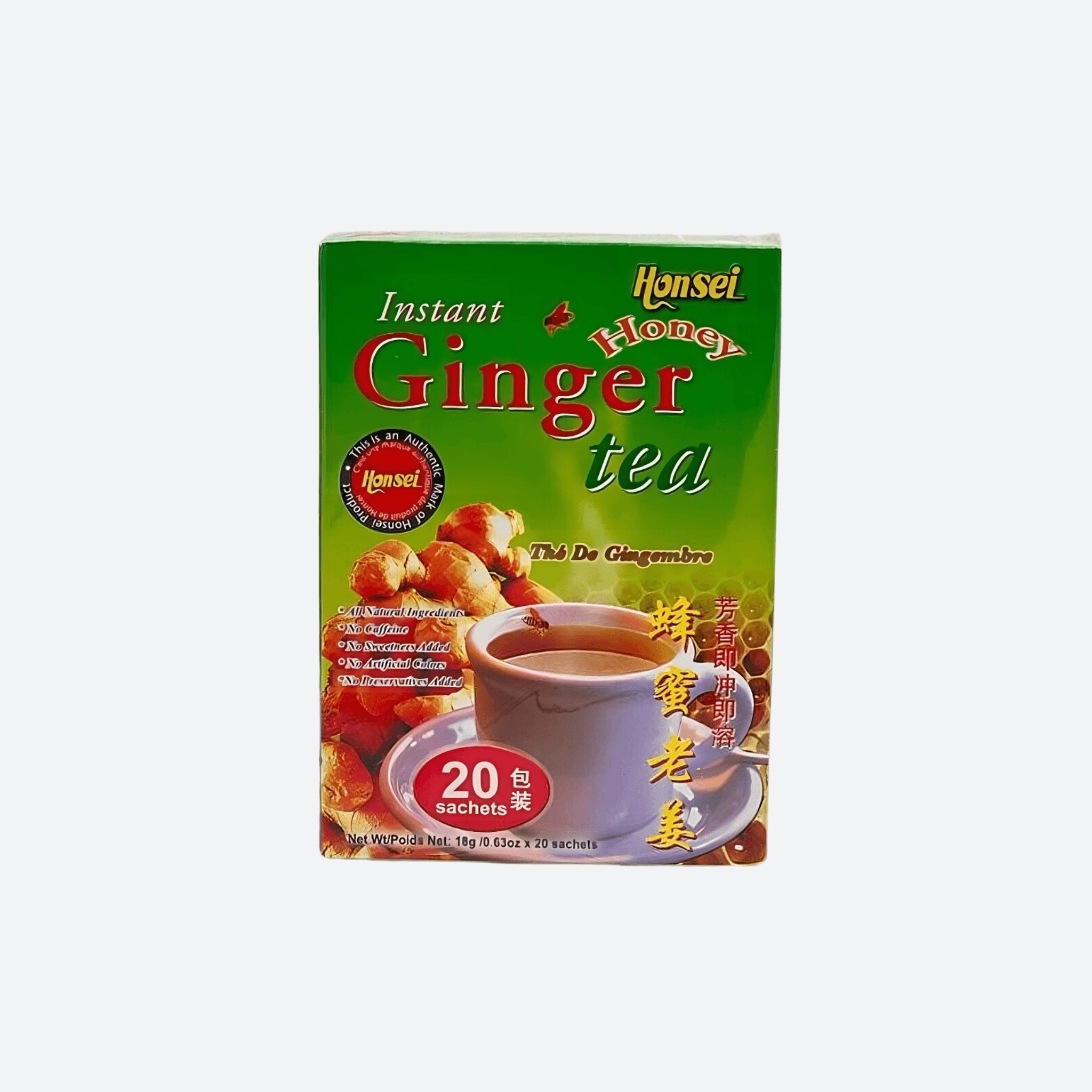 West Indian Select Instant Honey Ginger Tea – 20 Bags – Soothing Herbal Infusion