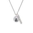 thumbnail image 2 of Delight Jewelry Silvertone Large Script Letter - & - 3/4'' Disc - Silvertone Balance Bar Charm Necklace, 23", 2 of 4