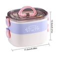 thumbnail image 1 of Loncheras Fiambrera ovalada de 1200 ml a prueba de fugas para niños, prácticas cajas Bento con cuchara (púrpura) Ndcxsfigh Libre de BPA, 1 of 6