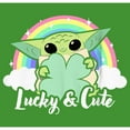 thumbnail image 2 of Boy's Star Wars: The Mandalorian Grogu St. Patrick's Day Rainbow Lucky and Cute  Graphic Tee Kelly Green Small, 2 of 4