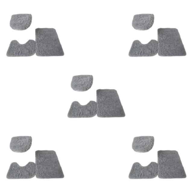 Juego de alfombrillas de baño Bearachild PU 3 piezas antideslizante Gris