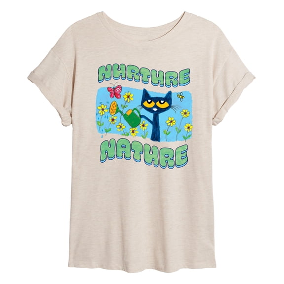 Pete The Cat - Nurture Nature - Women's Oversized Graphic T-Shirt