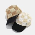 thumbnail image 5 of NANAHuang Women's Straw Woven Baseball Cap Outdoor Casual Sun Protection Hat Summer Lightweight Baseball Hat, 5 of 6