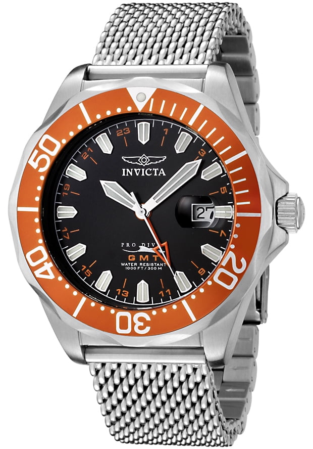 Invicta Men's 6354 Grand Pro Diver GMT Mesh Band Watch - Walmart.com