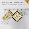 thumbnail image 4 of Yayeee Oven Mitts and Pot Holder Set of 2 Heat Resistant Kitchen Gloves Baking Hot Pad, Sunshine Pineapples, 4 of 5