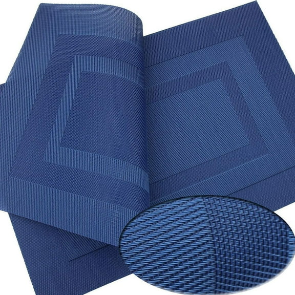 PTOOTP Party Dinner Table Placemats Dark Blue 4Pcs 17.7x11.8in