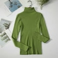 thumbnail image 5 of Rohuuque Women's Turtleneck Sweater Long Sleeved Base Layer Unerwear Sweater Solid Color Silm Pullover Knitted Sweater Green, 5 of 5