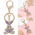 thumbnail image 2 of Cute Tiny Heart Teddy Rabbit Keychain For Women Girl Cartoon Anime Key Chain On Bag Jewelry Gift for the Year of the Rabbit, 2 of 5