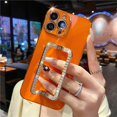 thumbnail image 1 of Soporte cuadrado de cristal 3D de Corea, funda de teléfono chapada en oro para iphone 14 12 Pro Max MiNi 11 13 Pro X XS XR 6 S 7 8 Plus SE Fivean unisex, 1 of 2