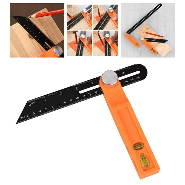 Foldable Sliding T Bevel Gauge Adjustable Square Ruler with Handle Range 20cm
