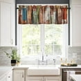 thumbnail image 4 of Wooden Valances Curtains Farmhouse Wood Floor Rustic Planks Wood Grunge Lodge Hardwood Windows Short Curtain Valance for Kitchen Bedroom Bathroom Decor with Rod Pocket, One Panel 54X18 Inches, 4 of 6