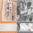 thumbnail image 5 of Homieasy Rotating Bookshelf, Corner Bookshelf, 360 Display Wood Spinning Bookshelf, Floor Standing Bookcase Narrow Shelf Revolving Organizer Storage Rack for Small Space, White, 5 of 7