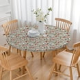 thumbnail image 3 of Gray Christmas Icon Pattern Round Fitted Tablecloth with Elastic Edge,Dining Table Cover Waterproof,Outdoor Round Tablecloth for Camping,Dining,Indoor and Outdoor, 3 of 7