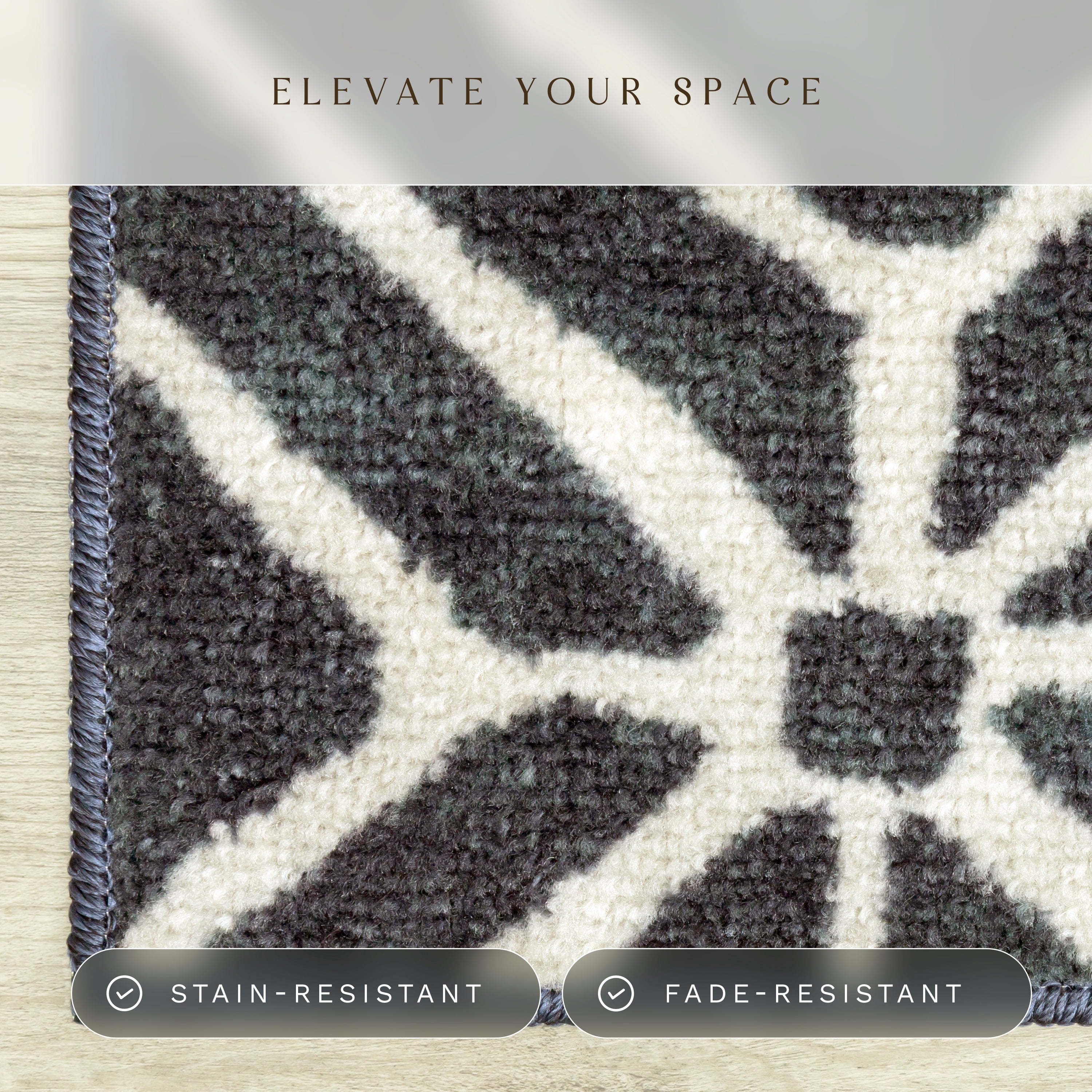 Maples Rugs Moderna Modern Geometric Dark Blue Washable Hallway Runner Rug, 2' x 6'