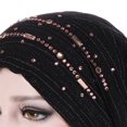 thumbnail image 3 of Cheers.US Soft African Head Wrap Crystal Cap Headwear Stretch Rhinestones Head Scarf Cotton Elastic Turban Hat for Women and Girls, 3 of 4