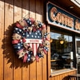 thumbnail image 6 of Nkmbld 4th of July Patriotic Wreaths, Red White Blue Garlands Hanging Sign Independence Day Decorative Door Porch Wall Window Hanging Ornaments, 6 of 8