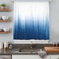thumbnail image 5 of Blue Ombre Stripe Sheer Curtains 54 Inches Long, Abstract Art Gradient Watercolor Light Filering Curtains, Breathable Simi Curtain Privacy Drapes for Kitchen Bathroom Small Window Treatment, 5 of 9