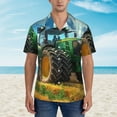 thumbnail image 4 of Lsque Green Tractor Field pattern Hawaiian Shirt for Men, Unisex Summer Beach Casual Short Sleeve Button Down Shirts-3X-Large, 4 of 9