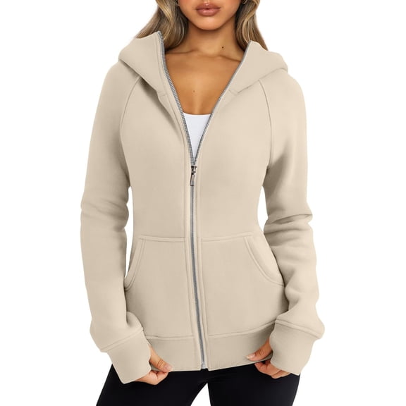 Trendy Queen Womens Zip Up Hoodies Fleece Jackets Oversized Sweatshirts Fall Fashion Outfits Sweaters Winter Clothes