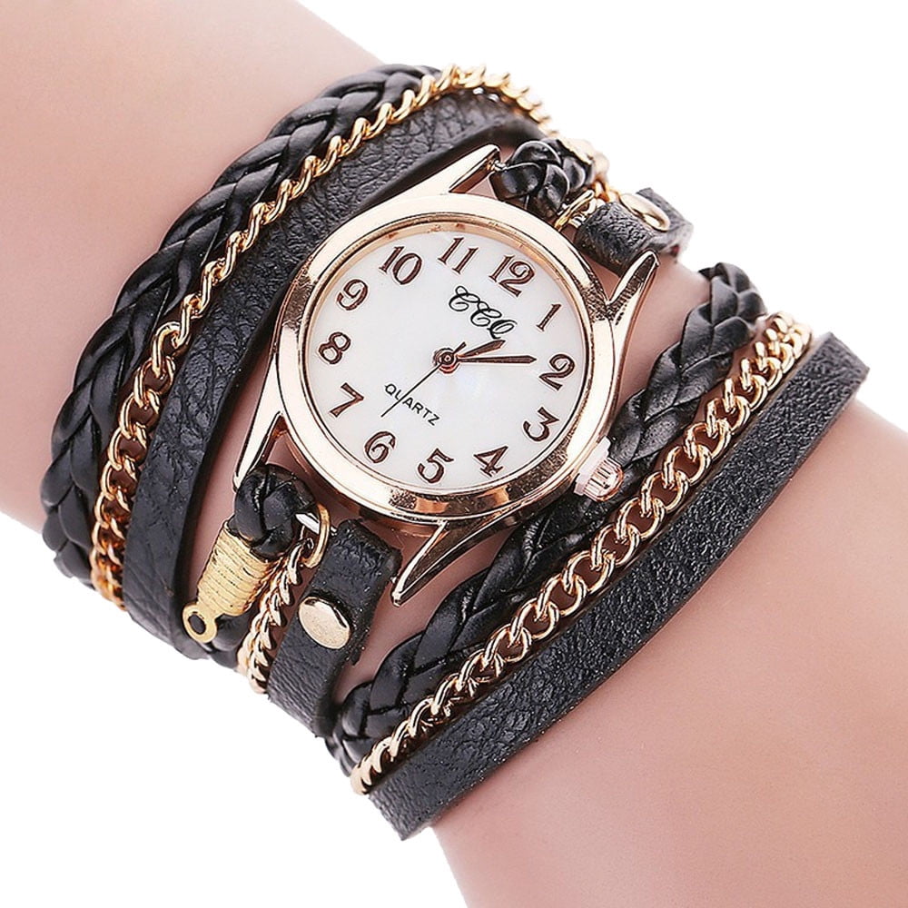 leather cuff watch womens