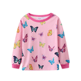 thumbnail image 4 of Children and girls butterfly print long sleeve round neck 2 pajamas set, 4 of 5