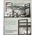 thumbnail image 4 of Soporte Extensible para microondas, Estante para Cocina, Altura Ajustable Estante para microondas, Organizador de Cocina, 2 Niveles con 8 Ganchos, Kitchen Shelves, Negro, 4 of 9
