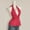 Red, variant on Womens Tank Tops Summer Halter Backless Ruched Slim Fit Sleeveless Basic Camisoles for Women Black L