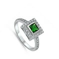 thumbnail image 4 of CHOOSE YOUR COLOR White CZ Elegant Square Solitaire Ring .925 Sterling Silver Band Female Size 7, 4 of 4