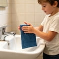 thumbnail image 4 of 2pc Washcloths Small Size Highly Absorbent Dry Lint Free Face Towels With Hanging Loop For Makeup Remover Bathroom Travel Use Women Men Home, 4 of 6